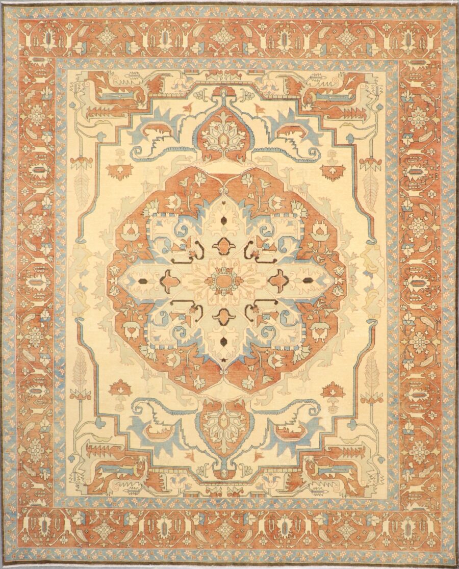 8'1"x10' Traditional Serapi Orange Wool Hand-Knotted Rug - Direct Rug Import | Rugs in Chicago, Indiana,South Bend,Granger