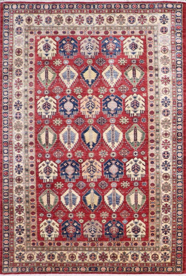 5'10"x8'7" Traditional Red Kazak Wool Hand-Knotted Rug - Direct Rug Import | Rugs in Chicago, Indiana,South Bend,Granger