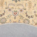 8’5”x8’5” Contemporary Tan Wool & Silk Hand-Tufted Rug - Image 4