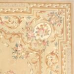 7’10”x10’8” Traditional Aubusson Tan Wool Hand-Tufted Rug - Image 3