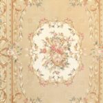 7’10”x10’8” Traditional Aubusson Tan Wool Hand-Tufted Rug - Image 2