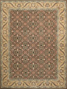 9’x12’ Traditional Tabriz Overall Brown Wool & Silk Hand-Tufted Rug