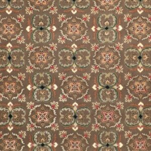 9’x12’ Traditional Tabriz Overall Brown Wool & Silk Hand-Tufted Rug