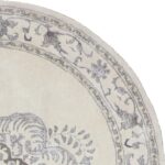 5'11"x5'11" Decorative Vintage Round Wool & Silk Rug - Image 3