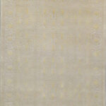6’1″x9’3″ Transitional Gold & Cream Wool & Silk Hand-Knotted Rug