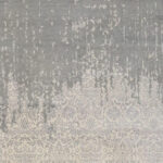 6’x8’10″ Transitional Cream, Gray, & Silver Wool & Silk Hand-Knotted Rug