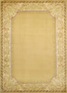 7’11″x11’ Aubusson Taupe & Cream Wool Hand-Knotted Rug