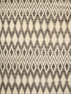8’x11’ Modern Ivory & Gray Wool Hand-Knotted Rug