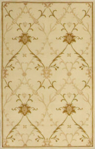 3’x5’ Modern Cream & Brown Wool Hand-Knotted Rug
