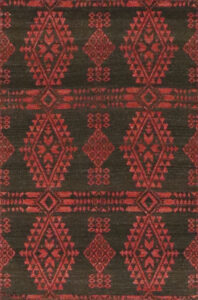3’2″x5’3″ Flat Weave Black & Red Wool Hand-Knotted Rug