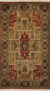 3’x5’3″ Traditional Black, Brown, & Red Wool Hand-Knotted Rug