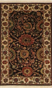 3’x5’ Traditional Black & Multi-colored Wool Hand-Knotted Rug