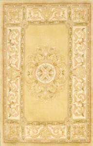 2’6″x4’3″ Traditional Beige & Gold Wool Hand-Knotted Rug