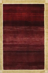 3’3″x4’11″ Modern Velvet & Gold Wool Hand-Knotted Rug