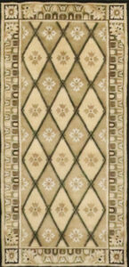 2’8″x5’8″ Transitional Tan & Black Wool Hand-Knotted Rug