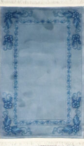 3’x5’2″ Aubusson Blue & Light Blue Wool Hand-Knotted Rug