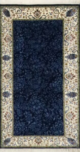 2’7″x4’9″ Transitional Blue & Cream Wool Hand-Knotted Rug