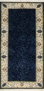 2’7″x4’9″ Transitional Blue & Cream Wool Hand-Knotted Rug