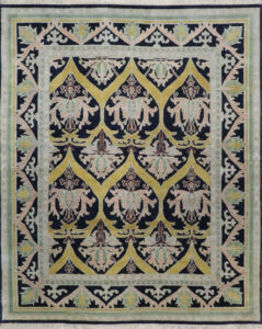 8’2″x10’1″ Contemporary Multi-colored Wool Hand-Knotted Rug