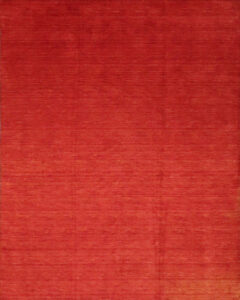 7’10″x9’10″ Modern Rust & Orange Wool & Silk Hand-Knotted Rug
