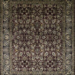 8’x10’ Traditional Black, Red, & Cream Wool Hand-Knotted Rug