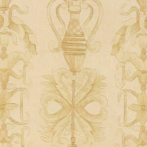 7’x10’ Aubusson Cream, Gold, & Black Wool & Silk Hand-Knotted Rug