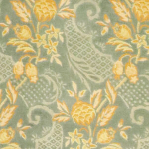 8’1″x11’ Aubusson Green, Gold, & Orange Wool & Silk Hand-Knotted Rug