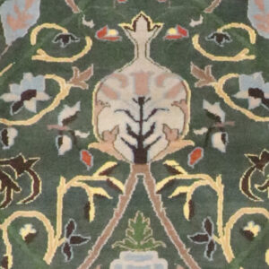 7’10″x9’7″ William Morris Green Wool Hand-Knotted Rug