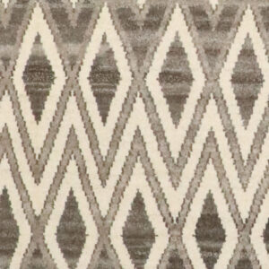 8’x11’ Modern Ivory & Gray Wool Hand-Knotted Rug