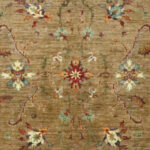 7'3”x10’ Transitional Green, Brown & Multi-colored Wool Hand-Knotted Rug - Image 2