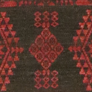3’2″x5’3″ Flat Weave Black & Red Wool Hand-Knotted Rug