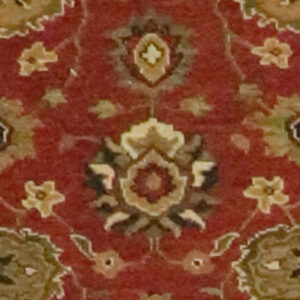 3’1″x5’ Traditional Red & Ivory Wool Hand-Knotted Rug