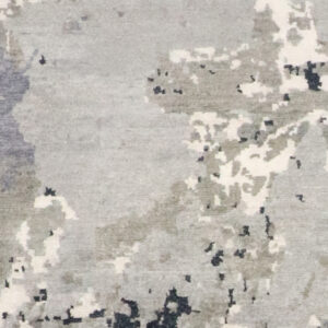 5’11″x9’2″ Contemporary Blue, Gray, & Silver Wool & Silk Hand-Knotted Rug