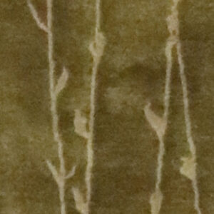2’11″x4’11″ Decorative Green & Brown Wool & Silk Hand-Knotted Rug