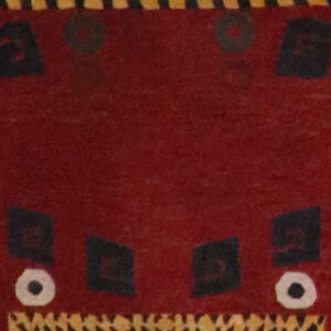 3’2″x5’1″ Tibet Contemporary Red & Yellow Wool Hand-Knotted Rug