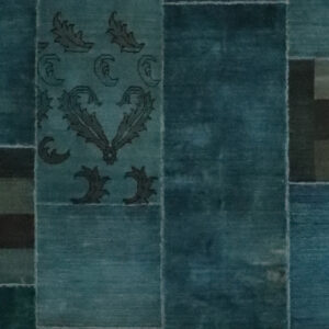 6’2″x8’11″ Transitional Blue, & Green Wool Hand-Knotted Rug
