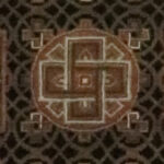 3’x4’10″ Transitional Burgundy, Gold, & Cream Wool & Silk Hand-Knotted Rug - Image 2