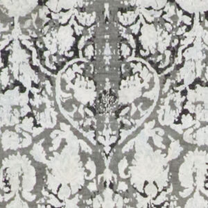 7’10″x9’10″ Transitional Dark Gray & Black Wool & Silk Hand-Knotted Rug