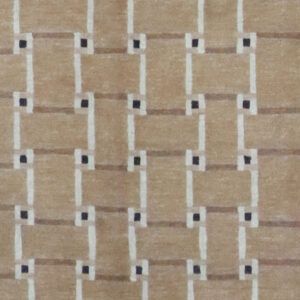 9’1″x10’1″ Transitional Brown & Cream Wool Hand-Knotted Rug