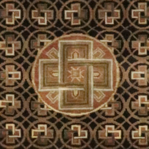 8’1″x10’ Traditional Brown, Cream, & Black Wool & Silk Hand-Knotted Rug