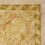 8’3″x11’3″ Aubusson Cream, Gold, & Green Wool Hand-Knotted Rug - Image 3