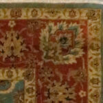 6’1″x8’9″ Traditional Blue, Gold, & Rust Wool Hand-Knotted Rug - Image 3