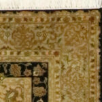 3’1″x5’2″ Traditional Black & Gold Wool & Silk Hand-Knotted Rug - Image 3