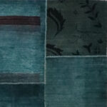 6’2″x8’11″ Transitional Blue, & Green Wool Hand-Knotted Rug - Image 3