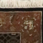 3’x4’10″ Transitional Burgundy, Gold, & Cream Wool & Silk Hand-Knotted Rug - Image 3