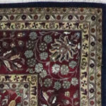 8’1″x10’2″ Traditional Cream, Rust, & Navy Wool Hand-Knotted Rug - Image 3