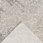 6’x8’10″ Transitional Cream, Gray, & Silver Wool & Silk Hand-Knotted Rug - Image 4