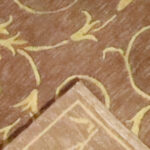 2’8″x4’ Transitional Purple & Gold Wool & Silk Hand-Knotted Rug - Image 4