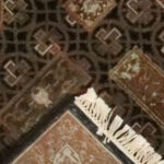 3’x4’10″ Transitional Burgundy, Gold, & Cream Wool & Silk Hand-Knotted Rug - Image 4