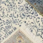 2’7″x4’11″ Transitional Ivory & Blue Wool & Silk Hand-Knotted Rug - Image 4
